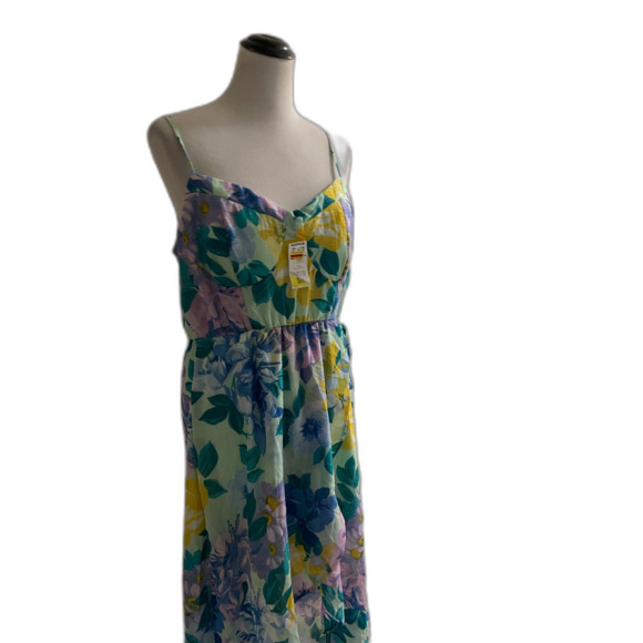 NEW Women's Summer Dress, Maxi Floral Greens, Spaghetti Strap LILY ROSE Plus XXL - Picture 2 of 9